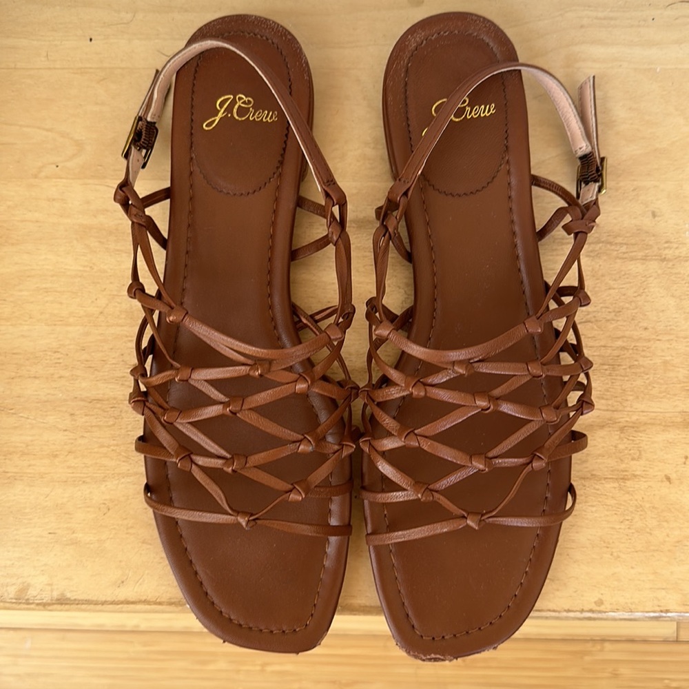 J.Crew Abbie sandals with knotted straps in leather